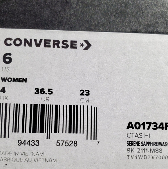 Converse CTAS HI A01734F Women's sz 6 - Picture 9 of 9